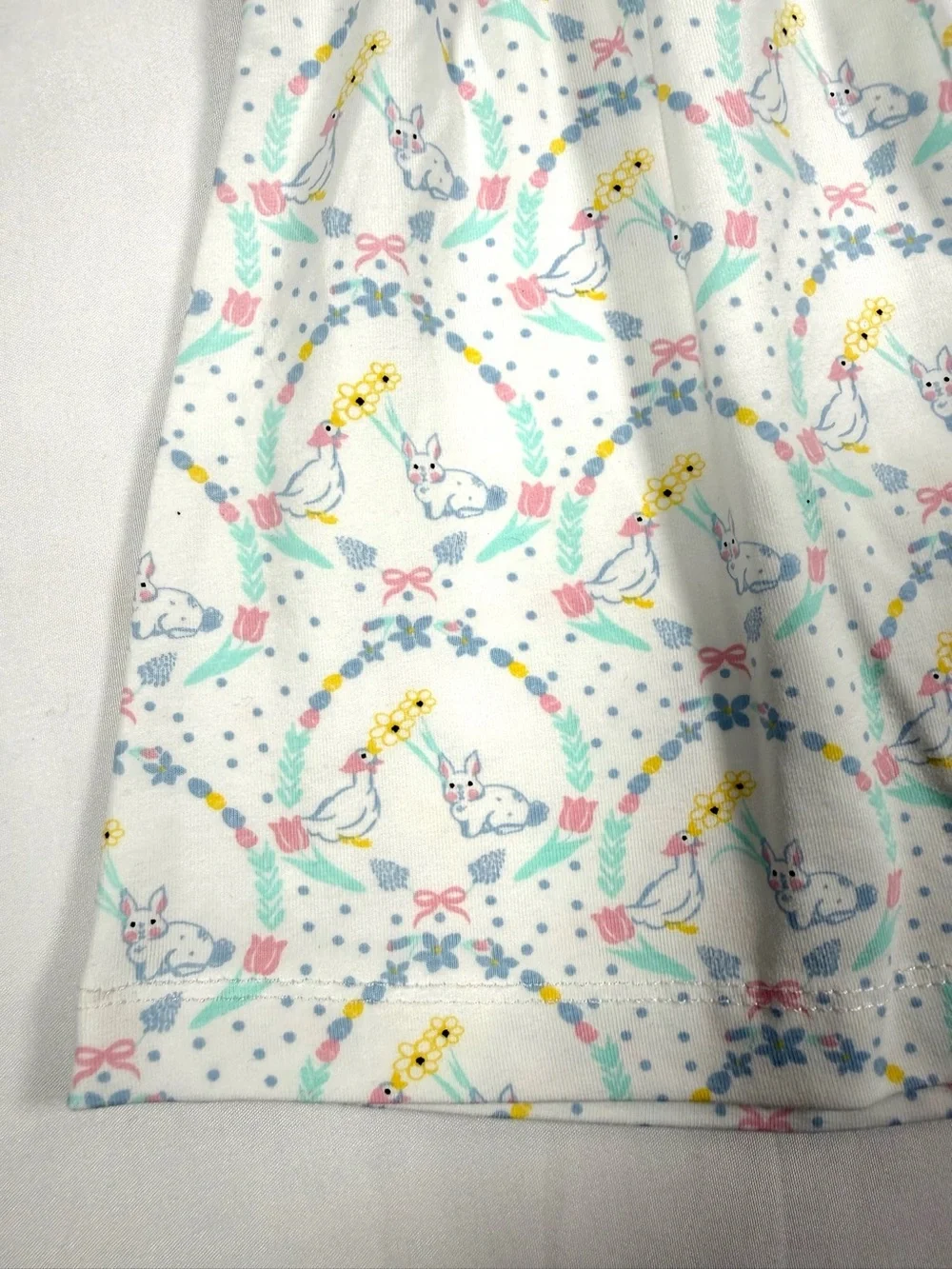 ISHTEX Goose Bunny Dress Baby Girl 6M Country Cottagecore Easter‎ Pastel Ruffle